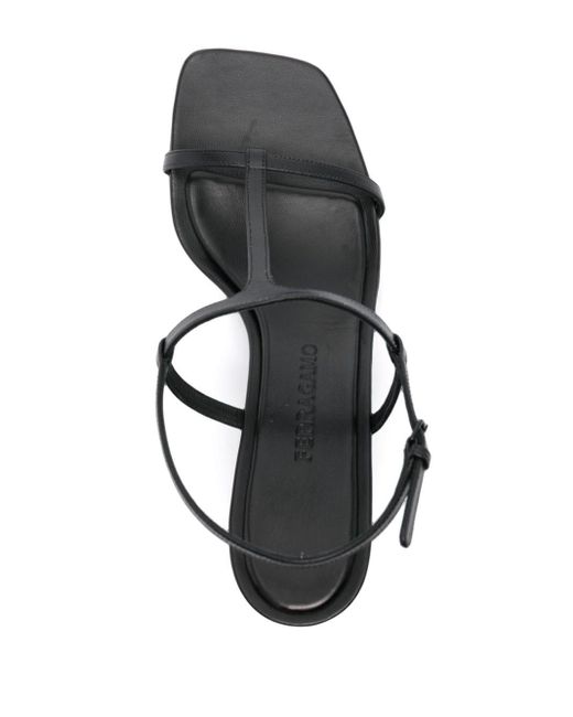 Ferragamo Black Elina 90mm Sandals