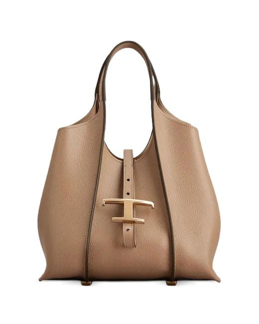 Tod's Natural Mini T Timeless Tote Bag