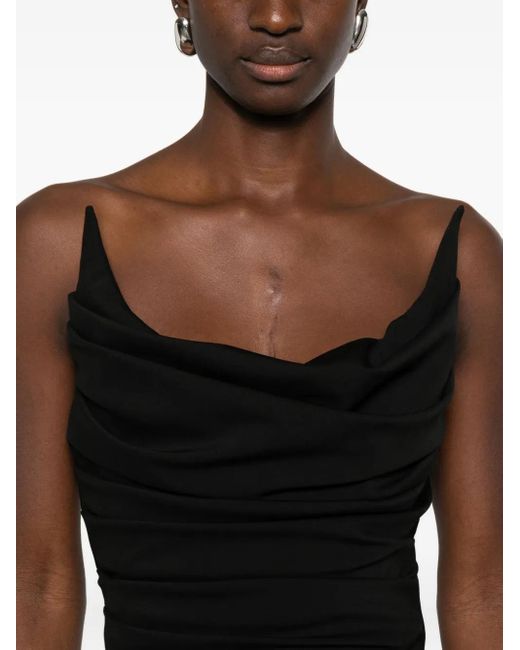 GIUSEPPE DI MORABITO Black Square-Neck Top