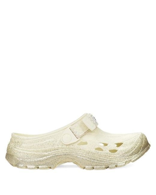 Lanvin White X Suicoke Curb Glittered Clogs for men