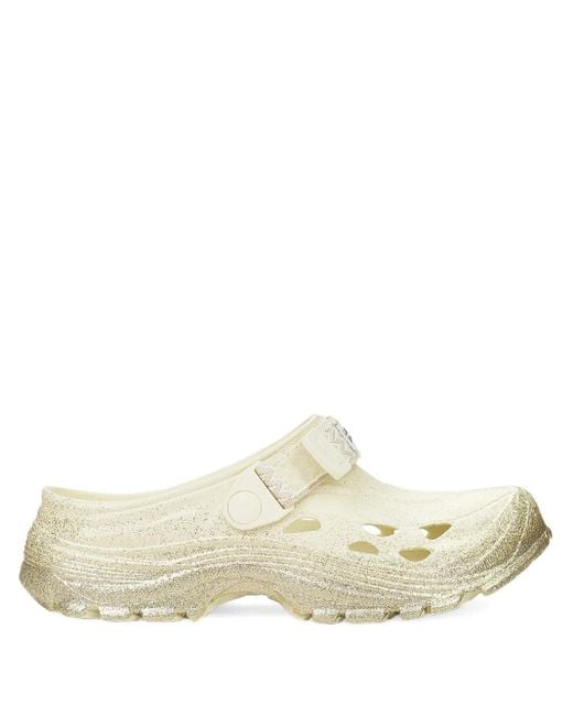 Lanvin White X Suicoke Curb Glittered Clogs for men