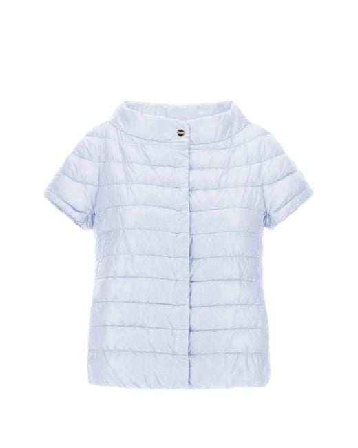 Herno Blue Greta Short-Sleeve Cape