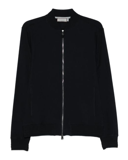 Canali Black Zip Cotton Jacket for men