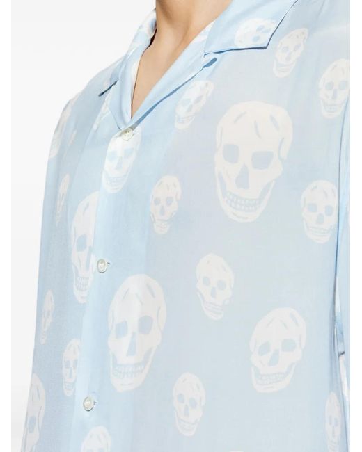 McQueen Blue Printed Hawaiian for men