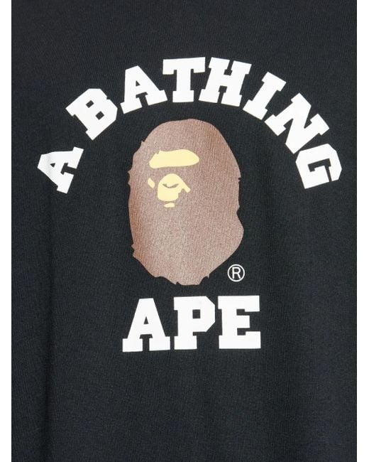 A Bathing Ape Black Logo-Print T-Shirt for men