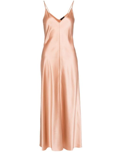 Voz Pink V-neck Slip Silk Dress