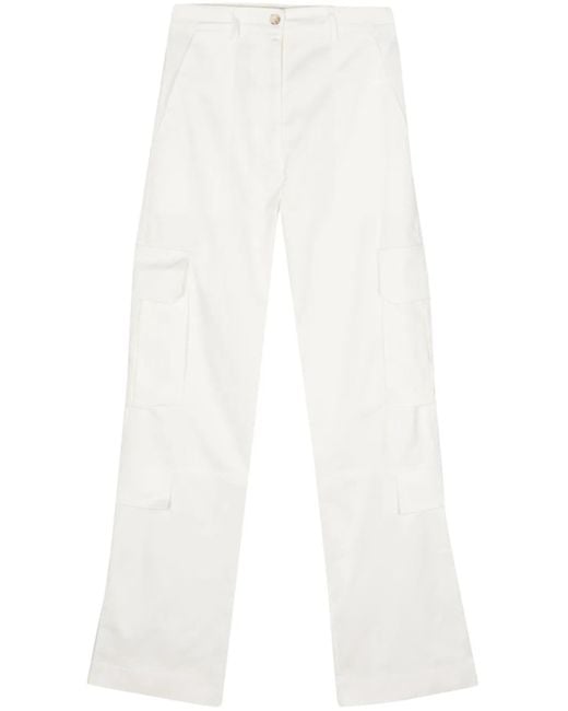 Blanca Vita White Pittosforo Twill Straight Trousers