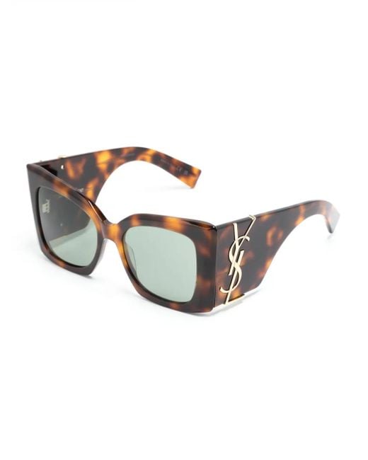 Saint Laurent Brown Blaze Tortoiseshell-Effect Sunglasses