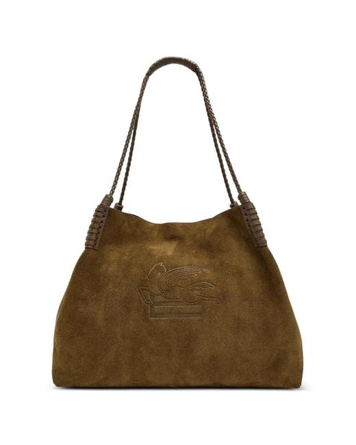 Etro Brown Large Libra Braided Tote Bag