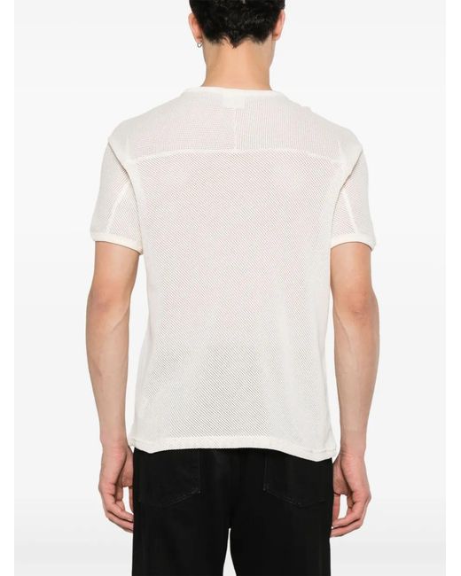 Courreges White Baseball Printed Mesh T-Shirt for men