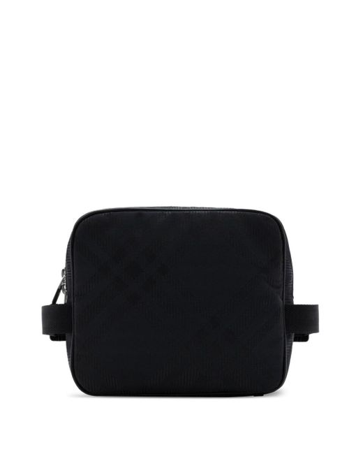 Burberry Black Check-pattern Jacquard Wash Bag for men