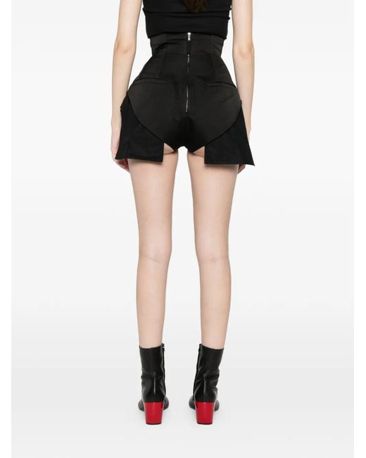 Rick Owens Black Dirt Cutoffs Buttoned-Pockets Shorts