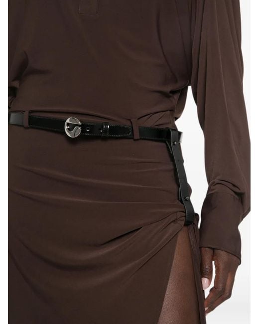 Coperni Brown Mittellanges Hemdkleid
