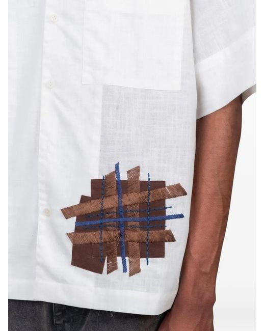 STORY mfg. White Patched-Up Shirt for men