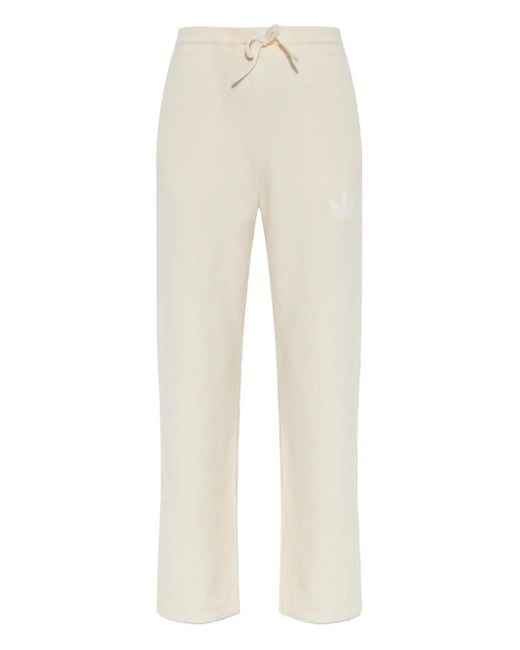 Adidas White Trefoil-Logo Drawstring Trousers