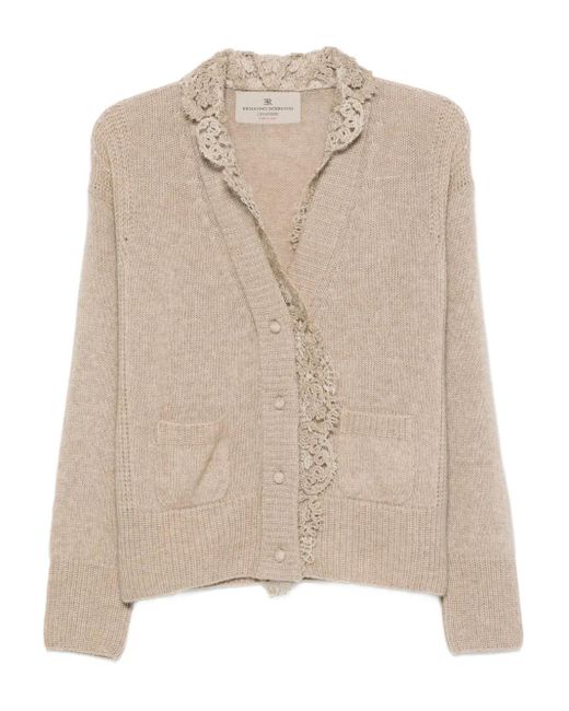 Ermanno Scervino Vest Met Afwerking Van Kant in het Natural