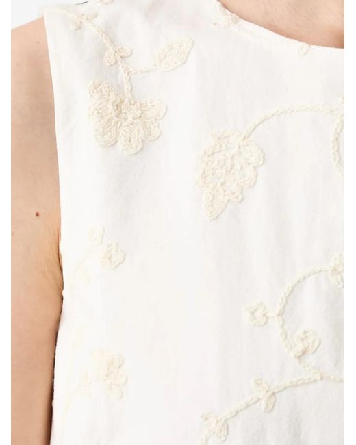Pedro Del Hierro Madrid White Embroidered Fringed Top
