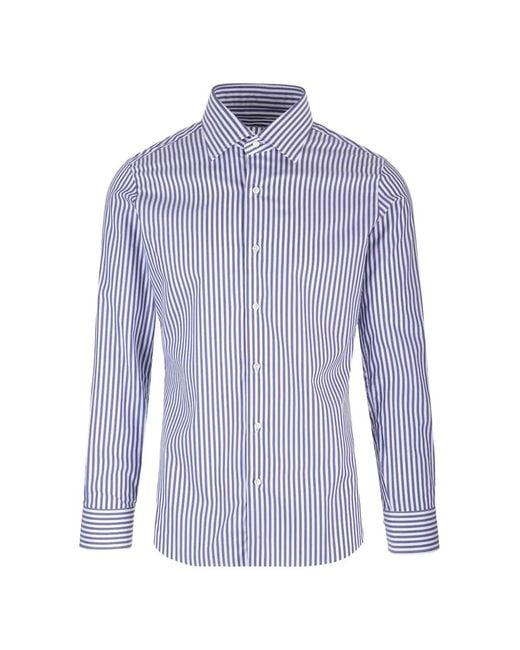 Barba Napoli Purple Striped Shirt for men