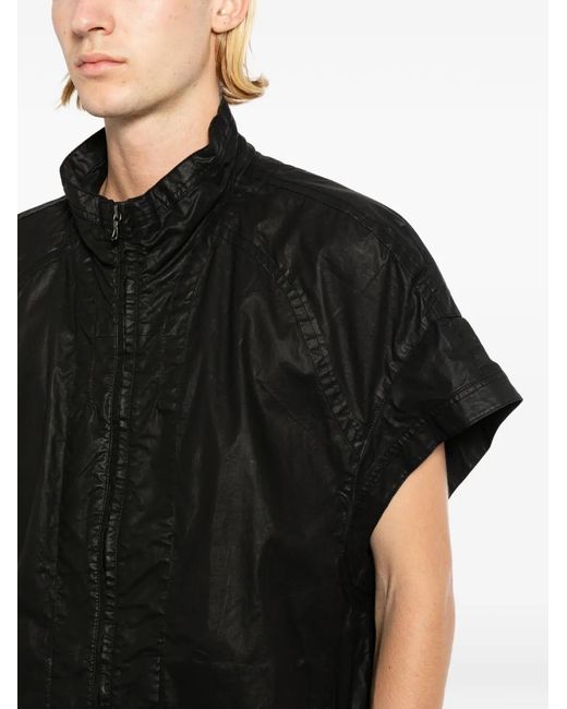 Julius Black Creased Short-Sleeve Coat for men