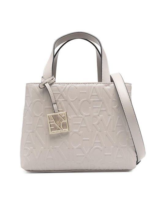 Armani Exchange Gray Logo-embossed Tote Bag