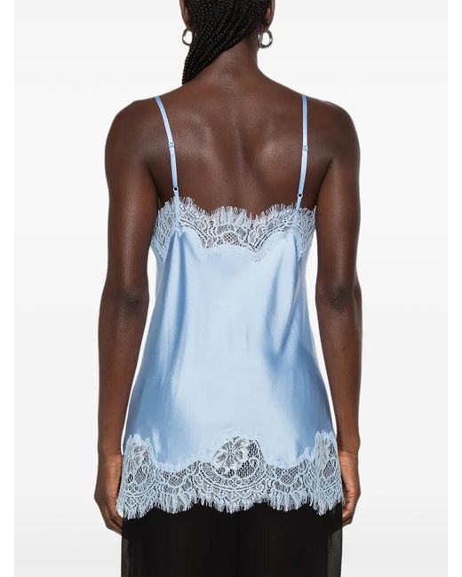 MANSPHIL Blue V-Neck Lace-Trim Top