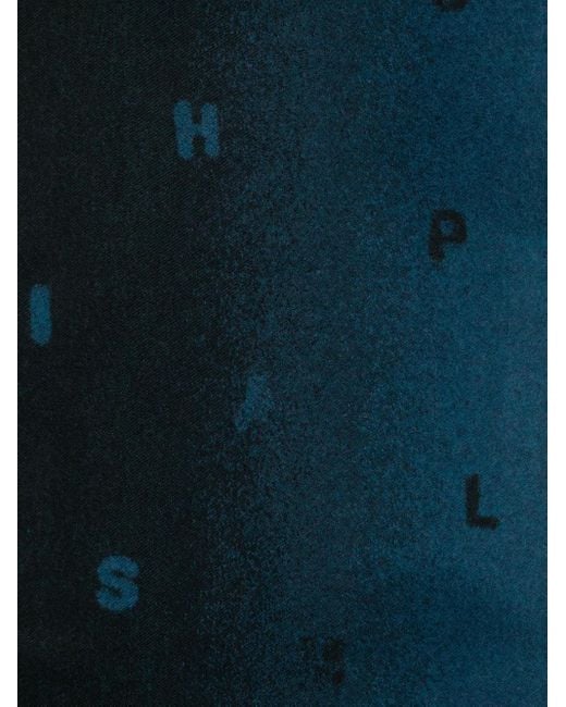 Paul Smith Blue Logo-Jacquard Scarf for men