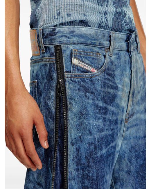 DIESEL Blue Straight Jeans D-Rise 0Pgax for men