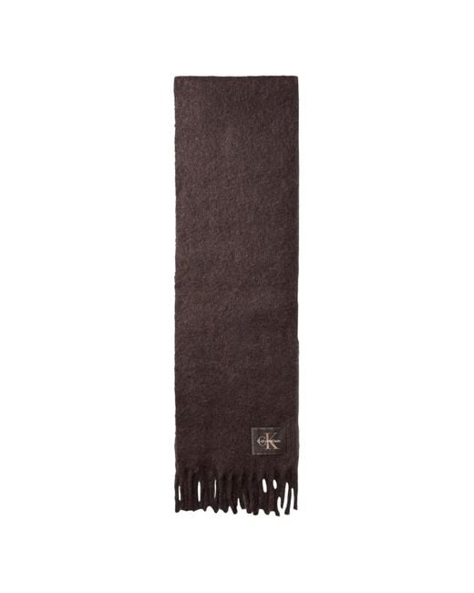 Sciarpa Con Logo E Frange di Calvin Klein in Brown