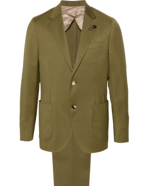 Lardini Green Single-breasted Wool Suit for men