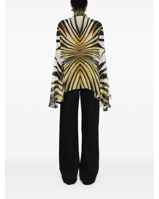 Roberto Cavalli Black Abstract-Print Shirt