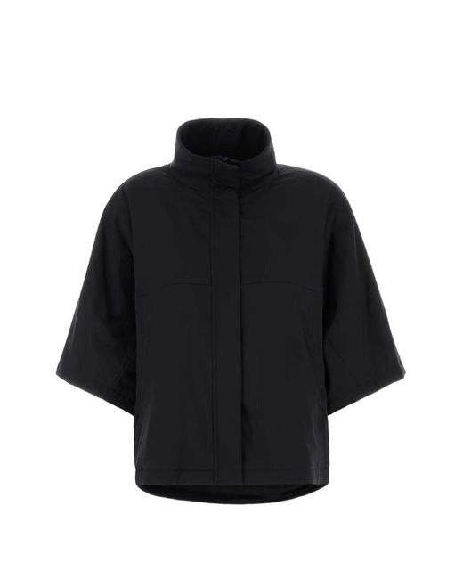 Herno Blue High-Neck Short-Sleeve Jacket