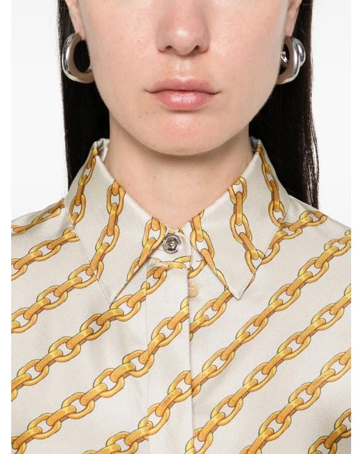 Versace Oblique Chain シャツドレス Natural