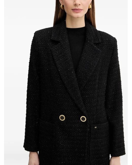 ARMANI EXCHANGE Black Double-Breasted Coat