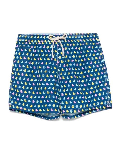 Mc2 Saint Barth Zwembroek Met Ducky Pastel-Print in het Blue voor heren
