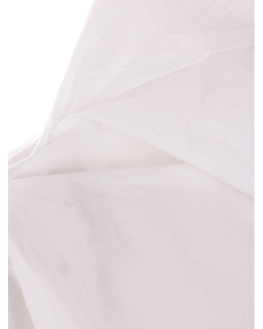 Dusan White Asymmetric Cotton Blouse