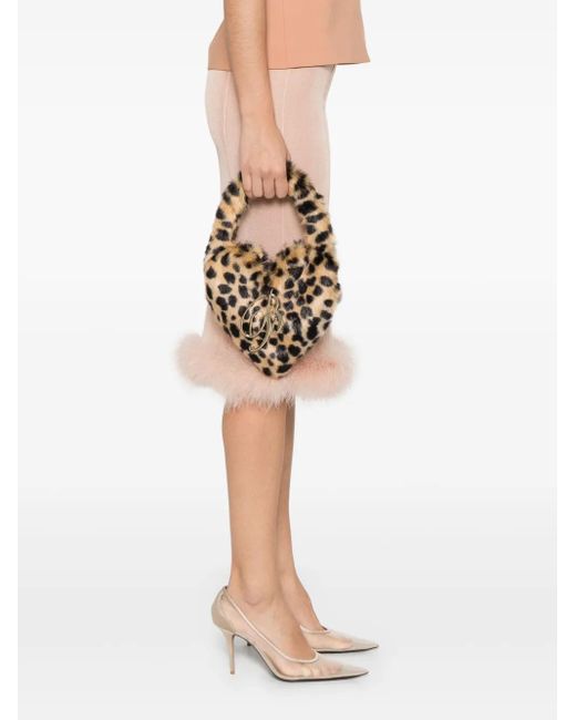 Blumarine Multicolor Mini Faux-Fur Heart Bag