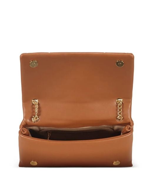 Love Moschino Brown Quilted Buckle Shoulder Bag