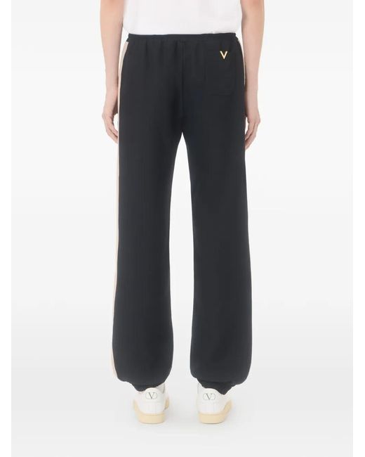 Valentino Garavani Blue Nylon Trousers With Vgold for men