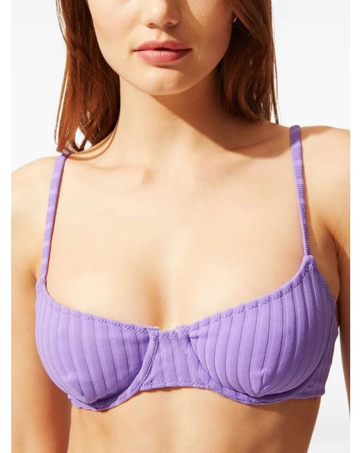 Solid & Striped Purple The Eva Rib-Knit Bikini