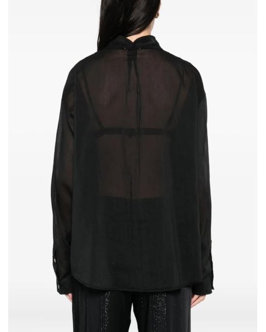 Forte Forte Blouse Met Zak En Knoopsluiting in het Black