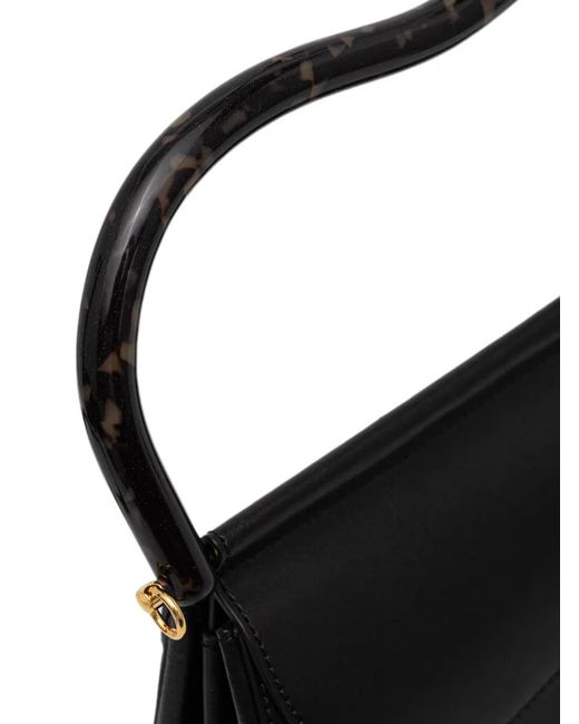 Coccinelle Black Tortoiseshell-Effect Shoulder Bag