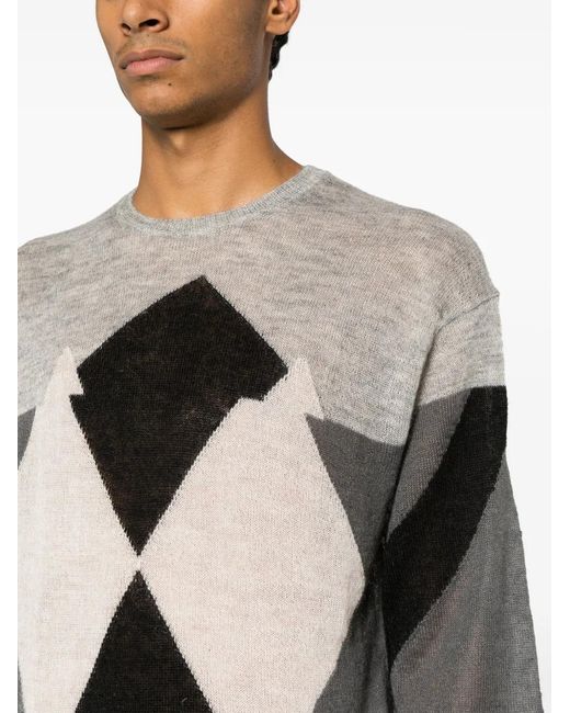 Neil Barrett Pullover Mit Argyle-Muster in Gray für Herren