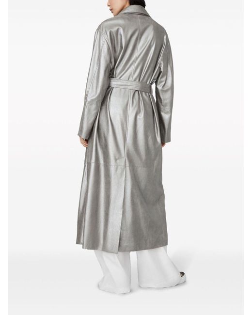 Cappotto in pelle metallizzata di Brunello Cucinelli in Gray