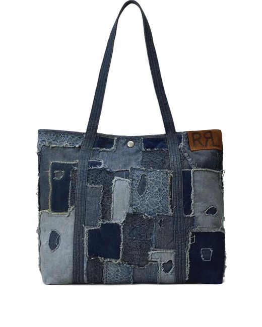 RRL Hercules Jeans-Tote Bag Im Patchwork-Look in Blue für Herren