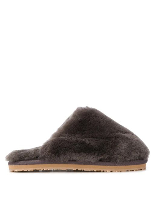 Mou Women's Brown Faux-Fur Slides