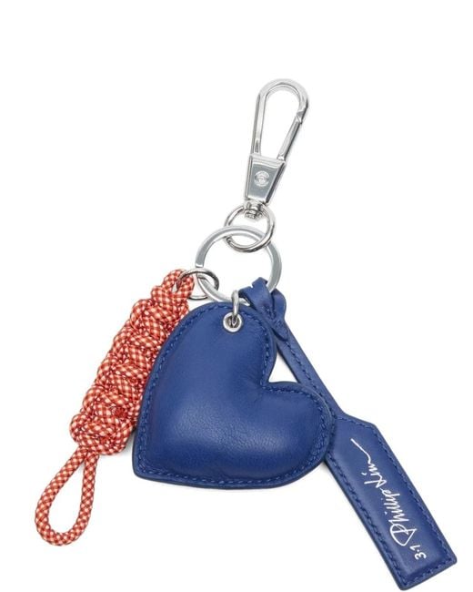 3.1 Phillip Lim Blue Breloque Cœur À Détail Tressé