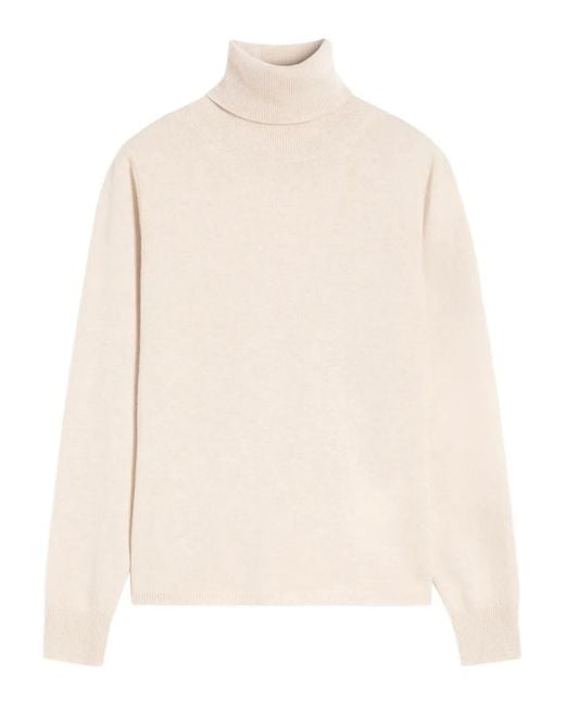 Max Mara White Roll-Neck Sweater