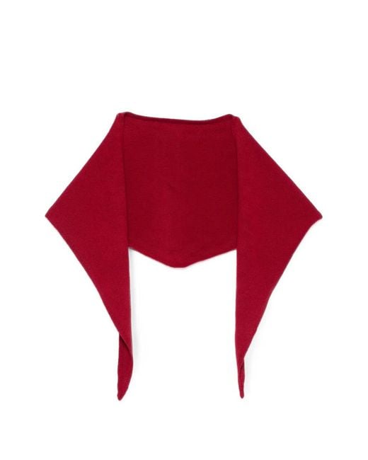 Be You Red Triangular Knitted Scarf
