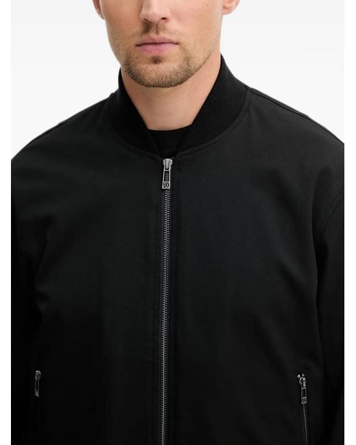 ARMANI EXCHANGE Black Zip-Up Bomber Jacket for men