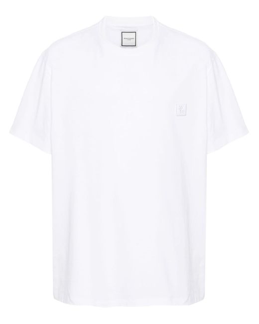 Wooyoungmi White Logo-Appliqué Cotton T-Shirt for men